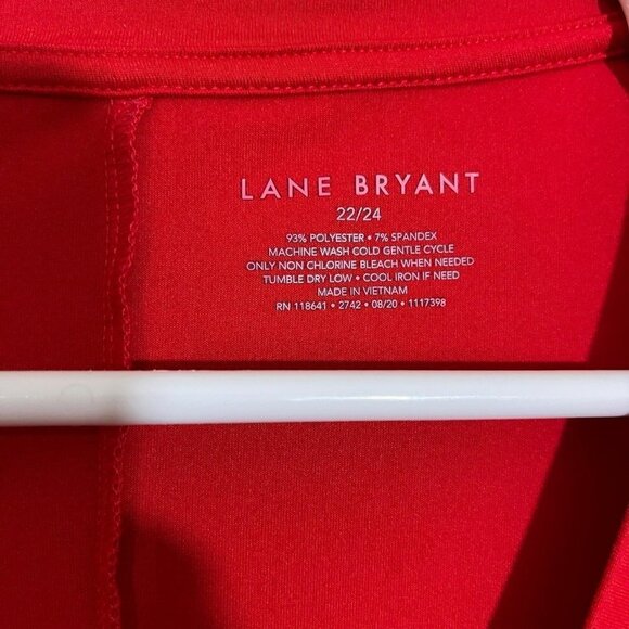 Lane Bryant Red V Neck Tunic SZ 22 / 24 - Picture 3 of 7